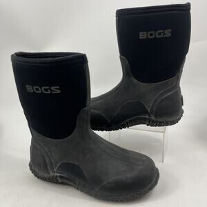 Bogs Womens Classic Mid Boots Size 7 Black Waterproof Insulated Rain Muck Work